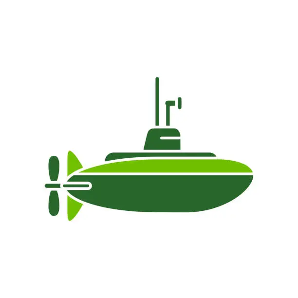 Vector illustration of Illustration Vector graphic of submarine icon template