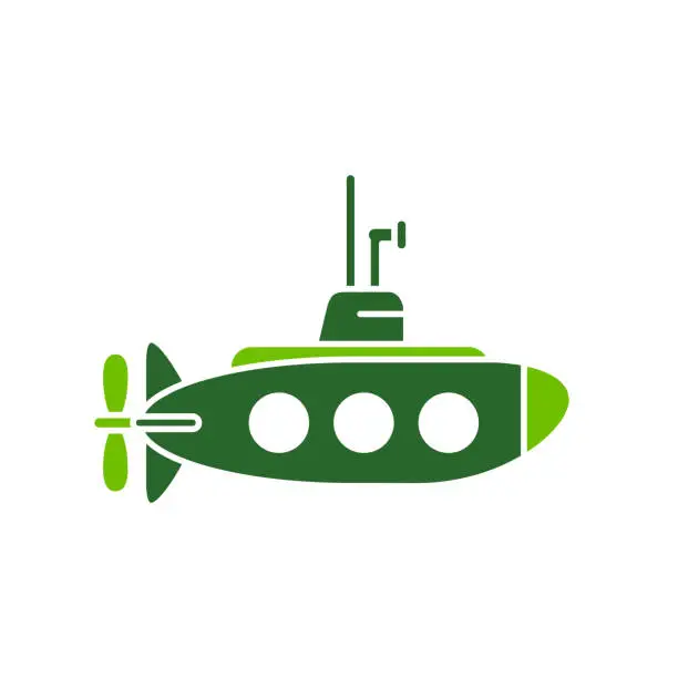 Vector illustration of Illustration Vector graphic of submarine icon template