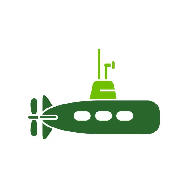 Vector illustration of Illustration Vector graphic of submarine icon template