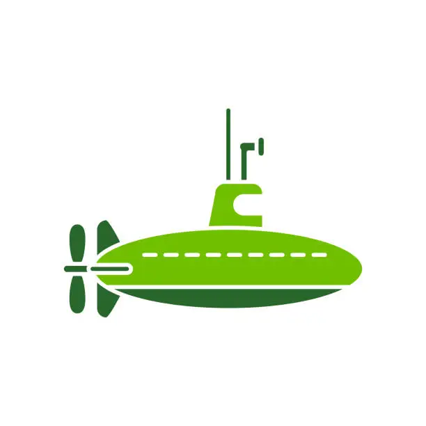 Vector illustration of Illustration Vector graphic of submarine icon template