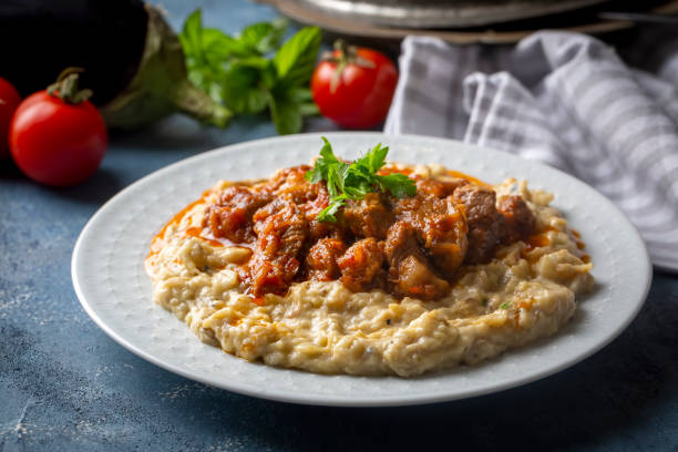 istock Turkish Food Hunkar Begendi made with Eggplant and Meat. 1349273768