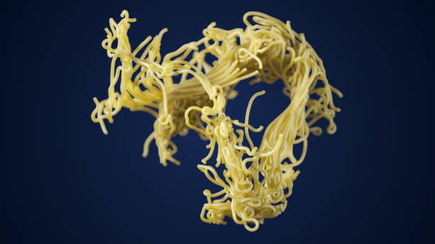 istock Spaghetti in motion, flying noodle in air. 3D illustration 1349274352