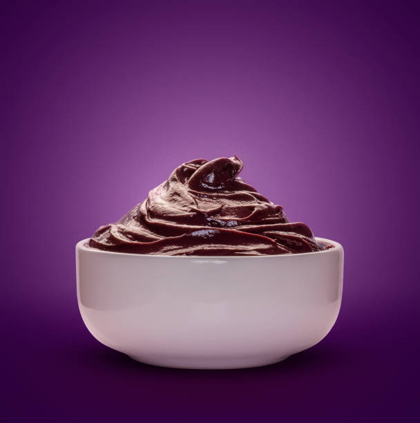 Brazilian Acai Into a Bowl isolated on background