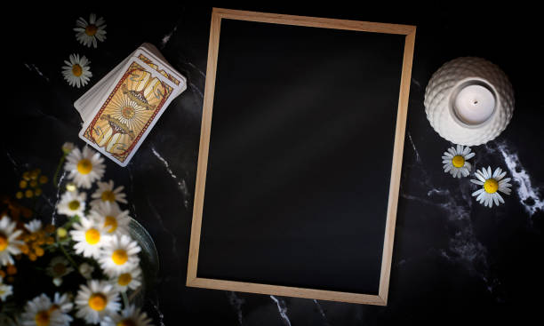 tarot cards or fortune telling - tarragon close up herb bunch imagens e fotografias de stock