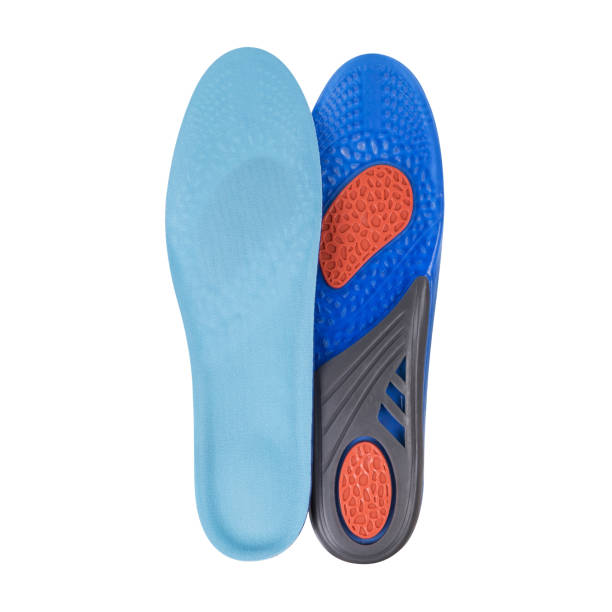 Orthopedic insoles on a white background. stock photo