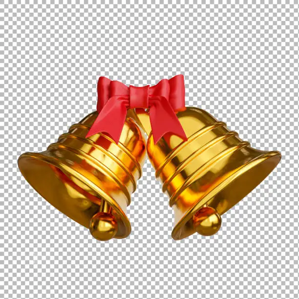 Photo of christmas bell on transparent background