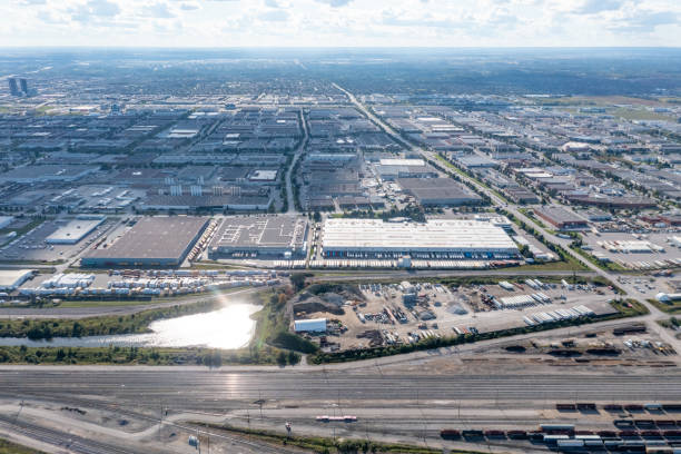 istock Aerial View of Rail Classification Yard, The MacMillan Yard, Maple, Vaughan, Canada 1349292743