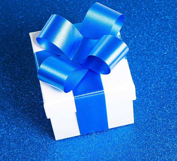 Single gift box stock photo