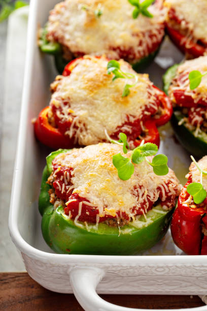 istock Stuffed peppers with marinara sauce and ground beef 1349299925