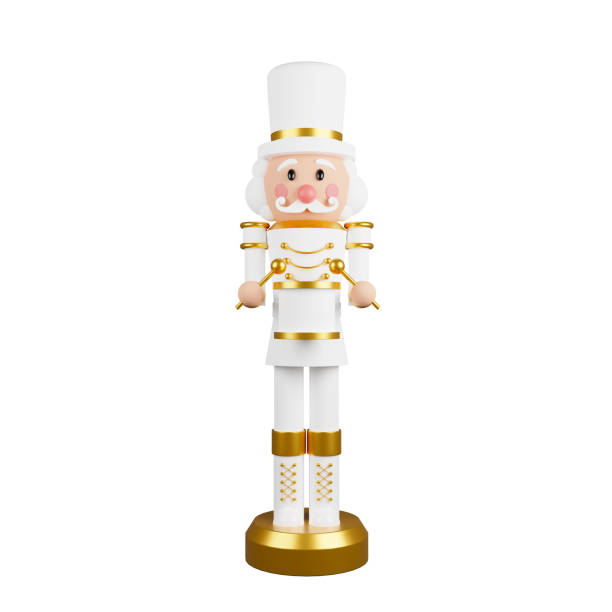 istock Christmas nutcracker toy soldier traditional figurine isolated on white background with clipping path included. 3d rendering 1349306659