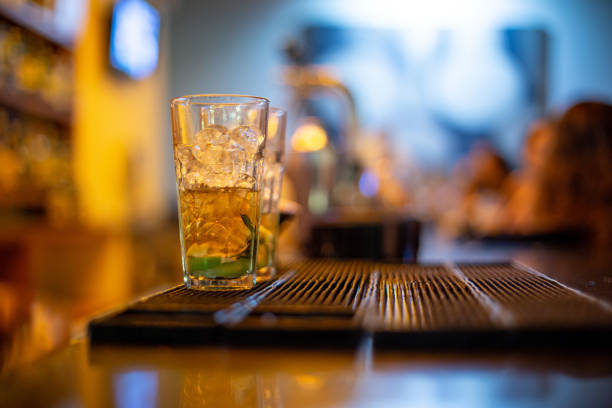 istock Preparation of a Cuban mojito on a bar counter at night 1349307643