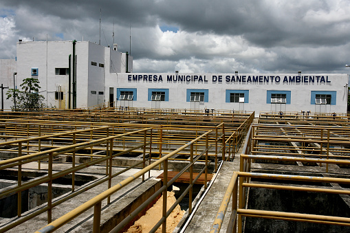 itabuna, bahia / brazil - march 2, 2012: Water treatment plant (ETA) of the Municipal Water and Sanitation Company - Emasa - in the city of Itabuna, in the south of Bahia.