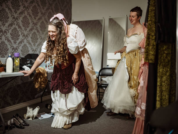 istock Three Actresses in period costume in dressing room 1349308245