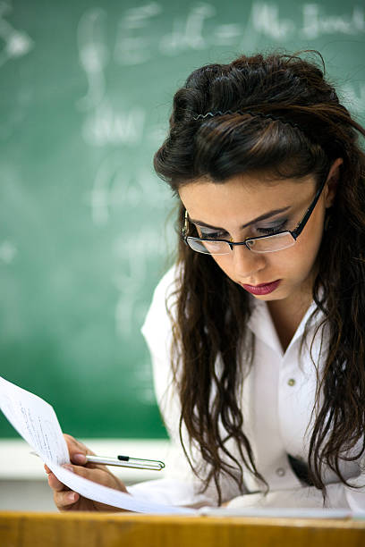 beautiful teacher stock photo