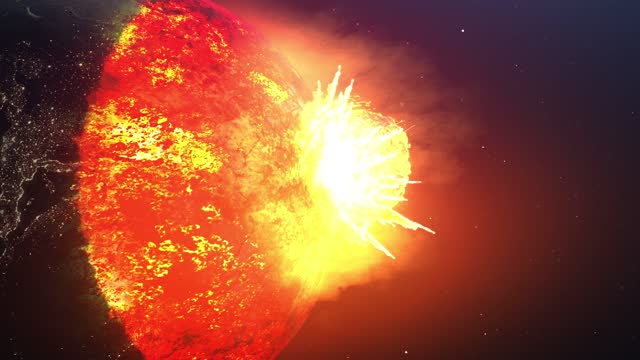 Asteroid Meteor Comet strike over Earth Impact causing apocalypse