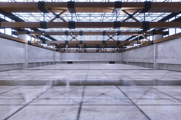 istock Empty hall exhibition centre.The backdrop for exhibition stands, booth,market,trade show.Conversation for activity,meeting.Arena for entertainment,event,sports.Indoor  for Factory,showroom.3d render. 1349315580