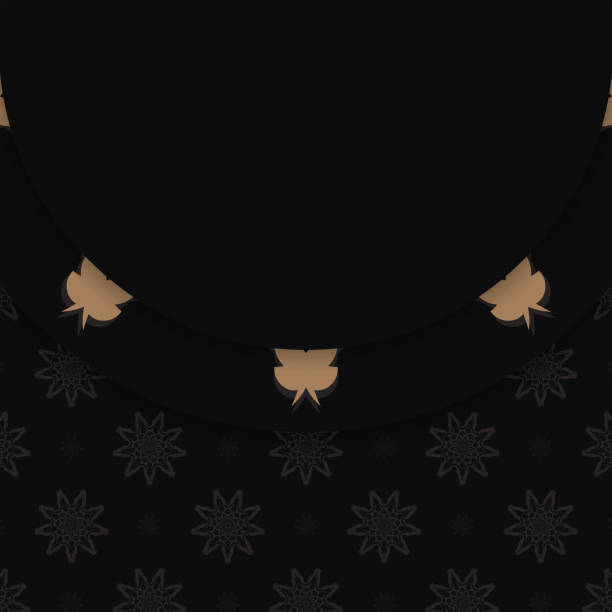 istock Greeting card in black with Greek brown ornaments prepared for typography. 1349316276