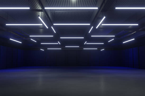 Empty hall exhibition centre.The backdrop for exhibition stands, booth,market,trade show.Conversation for activity,meeting.Arena for entertainment,event,sports.Indoor  for Factory,showroom.3d Background for online.3d render.