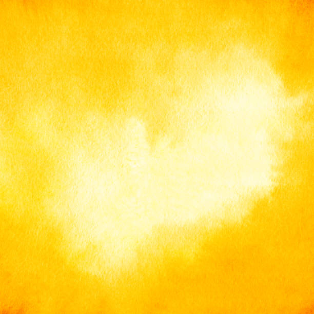istock Yellow-orange watercolor. Hand drawn. Light spot. Artistic abstract background with copy space for design. 1349318551