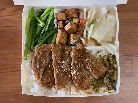 야채와 고기로 가득 찬 대만 전통 쌀 상자 0명에 대한 스톡 사진 및 기타 이미지 - 0명, 건강한 식생활, 고급 요리 - iStock