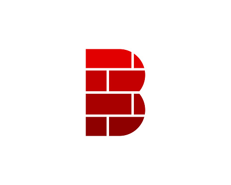 Letter B with red brick arrangement