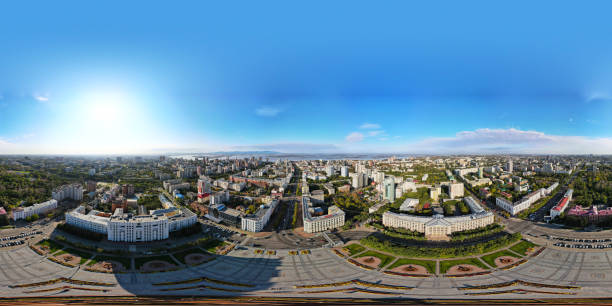 istock Panorama, Aerial view, Town Square, Fontans, City 1349326320