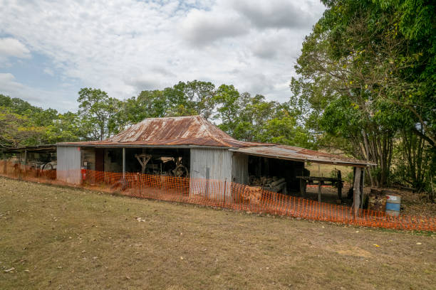 Old sheds in countryside
