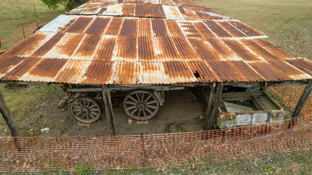 Old sheds in countryside