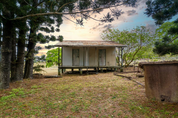 Old sheds in countryside