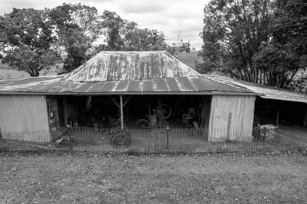 Old sheds in countryside
