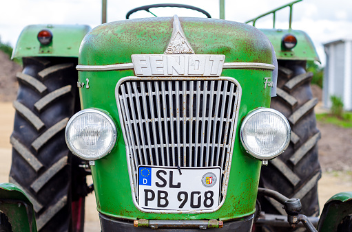 Dörpstedt, Germany - September 05, 2021: Fendt Farmer 2 is the first, eponymous model of the Farmer 2 series, built from 1960.