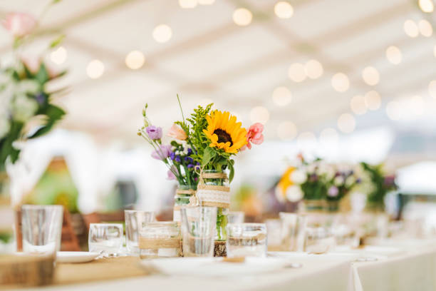 Fresh flowers wedding decoration.