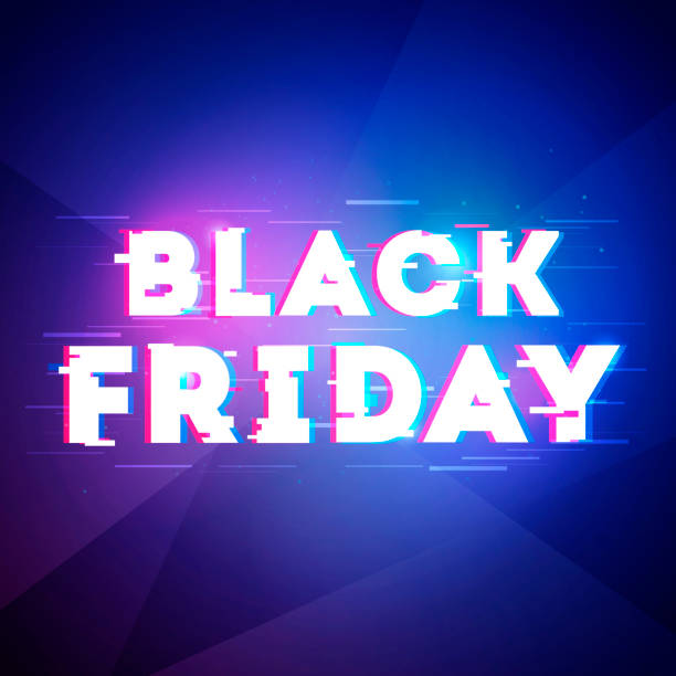 ilustrações de stock, clip art, desenhos animados e ícones de vector illustration black friday cyber glitch label - mega pixels