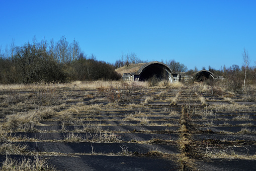 Prussian abandoned aircraft hangar military landscape