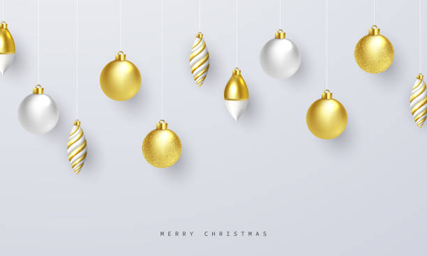 istock Vector illustration of a Christmas celebration background with a golden Christmas ball extravagant for a greeting card. 1349345762