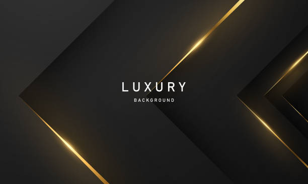 istock the splendor of luxury black gold poster on abstract background with dynamic 1349348613