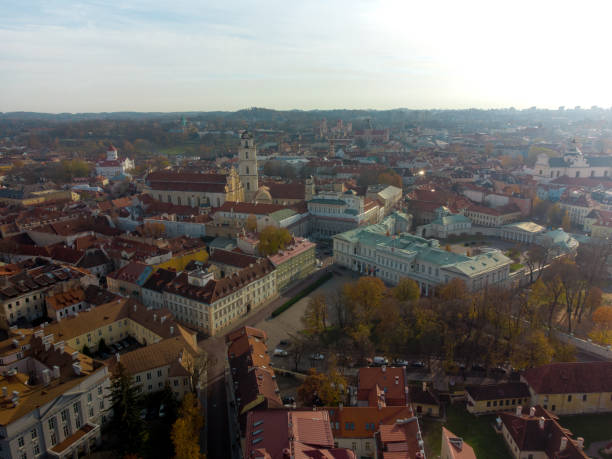 istock Vilnius center in October afternoon by Drone 1349351854