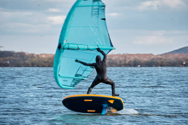 istock Dynamic moment of riding a wingfoil 1349354609