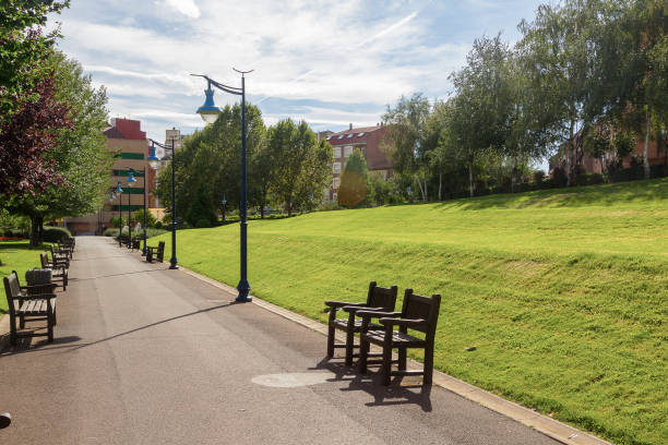 istock Walking and biking trail in a park 1349354802