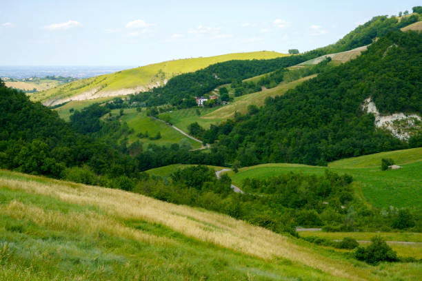 istock Rural landscape along the road from Sassuolo to Serramazzoni, Emilia-Romagna. 1349355039
