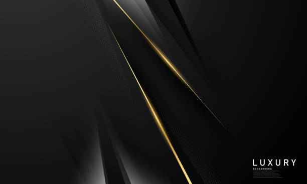 istock the splendor of luxury black gold poster on abstract background with dynamic 1349355788