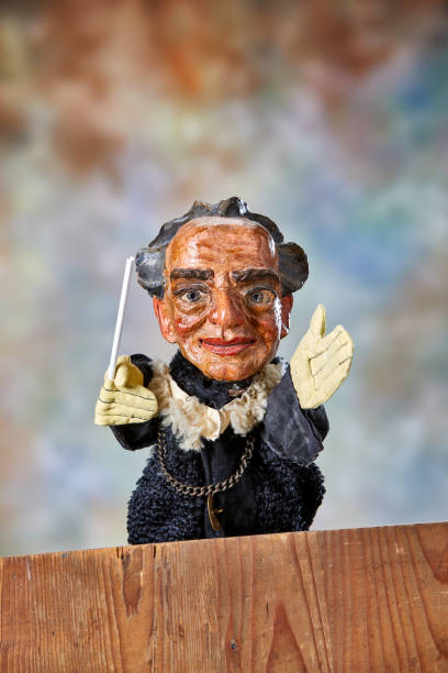 istock Vintage hand puppet from the 1930s, the conductor 1349356297