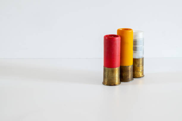 istock 12 gauge shotgun shells used for hunting isolated on a white background 1349356675