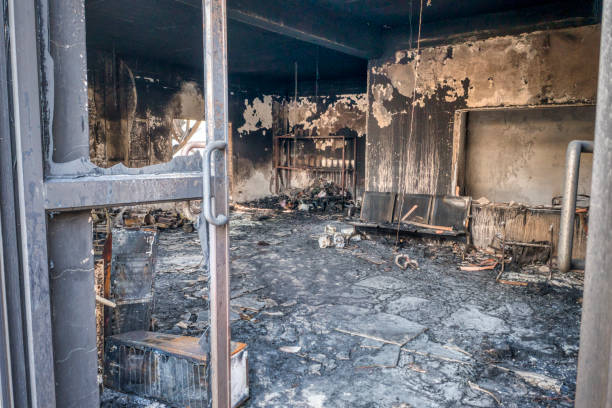 istock After pictures of a burned down warehouse 1349357477