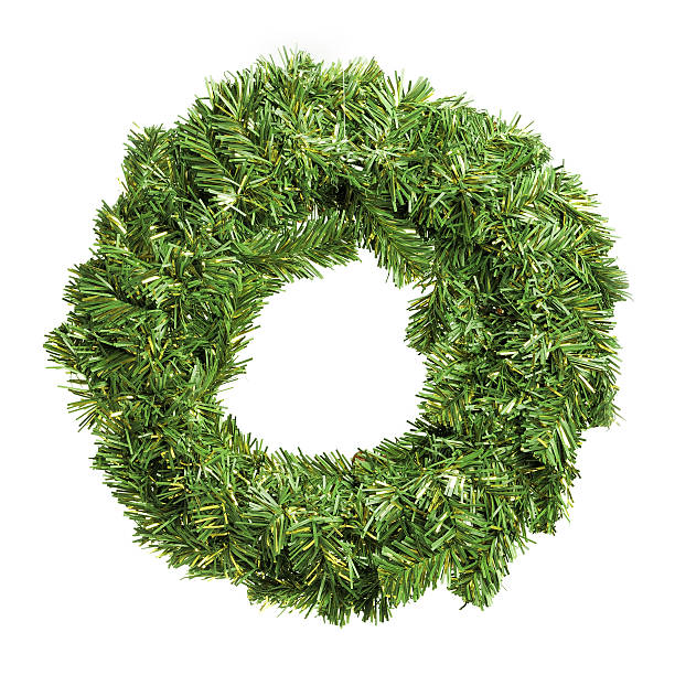 istock Round green christmas wreath 134935925