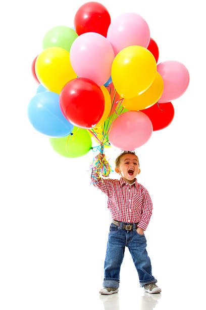 istock Little kid with balloons 134936145