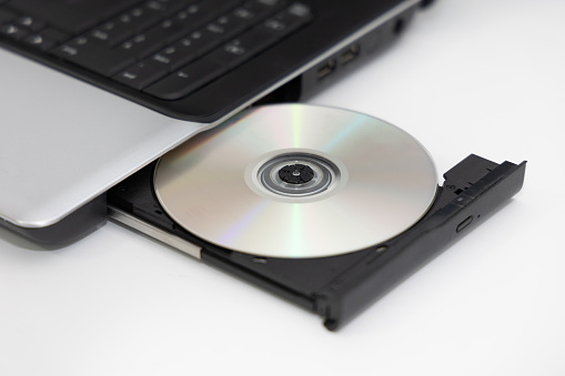 Open CD/DVD drive on the laptop