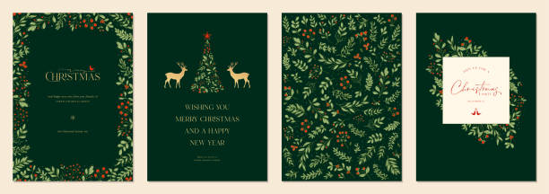uniwersalne templates_15 świąteczne - wreath christmas holiday backgrounds stock illustrations