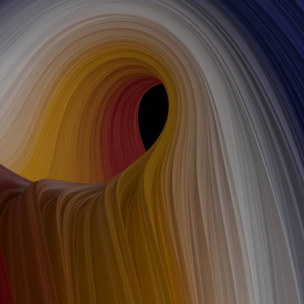 istock Minimalist wave design with colorful shapes and lines 1349370881