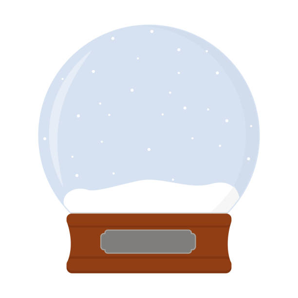 ilustraciones, imágenes clip art, dibujos animados e iconos de stock de bola decorativa de nieve, ilustración vectorial aislada - snow globe dome glass transparent